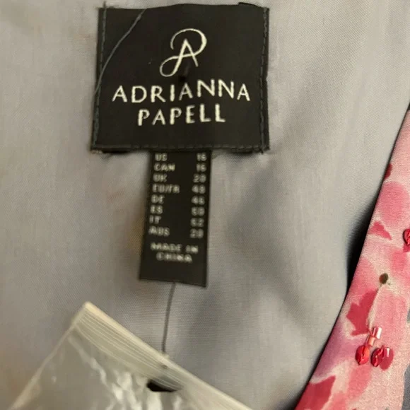 Adrianna Papell Sleeveless Gown. NWT Beautiful Floral w/crystal accents Size 16 - Picture 9 of 10